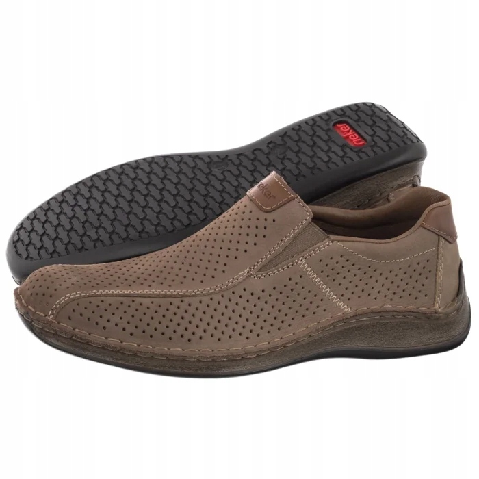 Pánské kožené polobotky Rieker Hnědé 05272-64 Brown