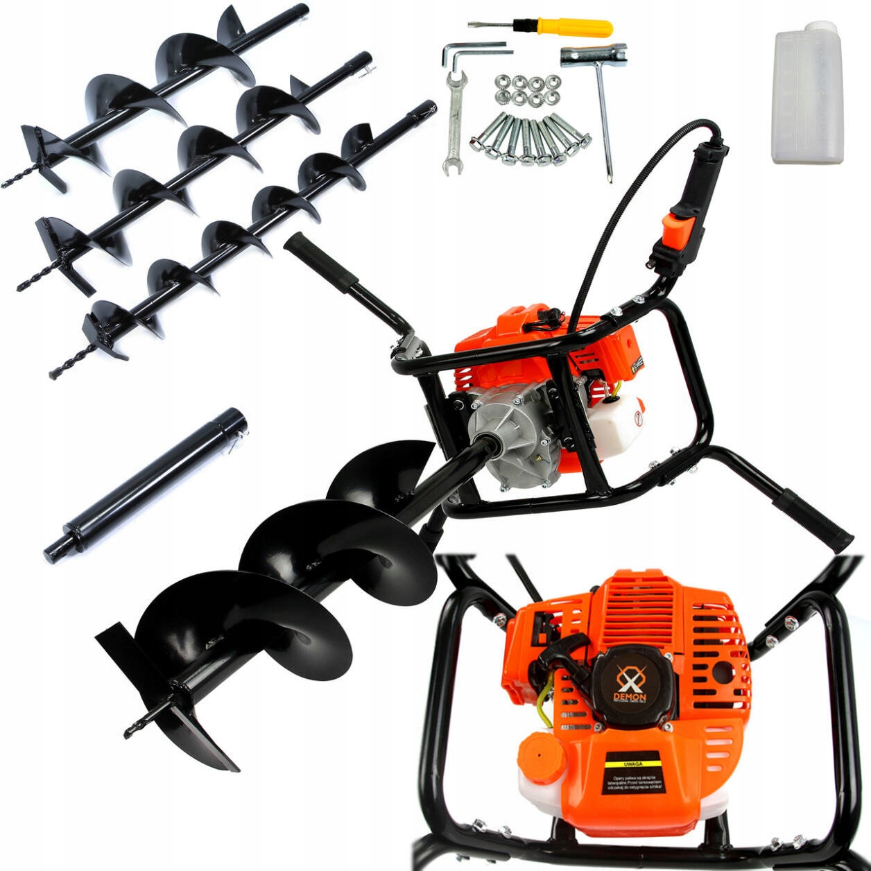 ŚWIDER SPALINOWY 2-OS /100,150,200mm + 3 WIERTŁA