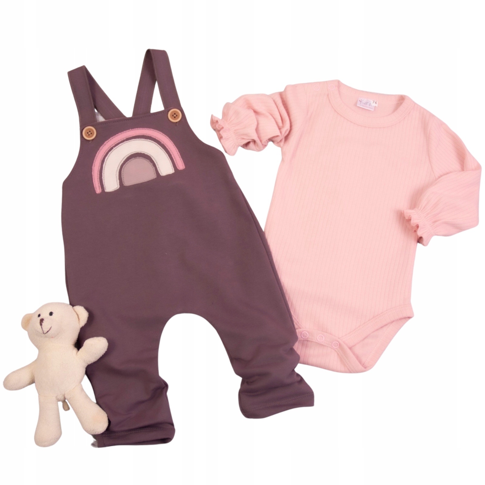 

Komplet Body I Ogrodniczki brąz 74 chłopiec