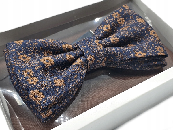 MUCHA MUSZKA MĘSKA BRĄZOWA / GRANATOWA WE WZORY