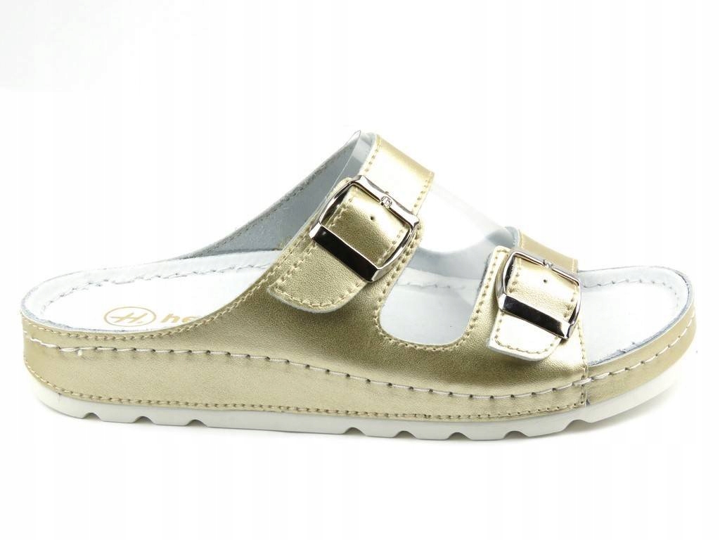 

Obuwie Klapki damskie Helios buty lato złoty r.37