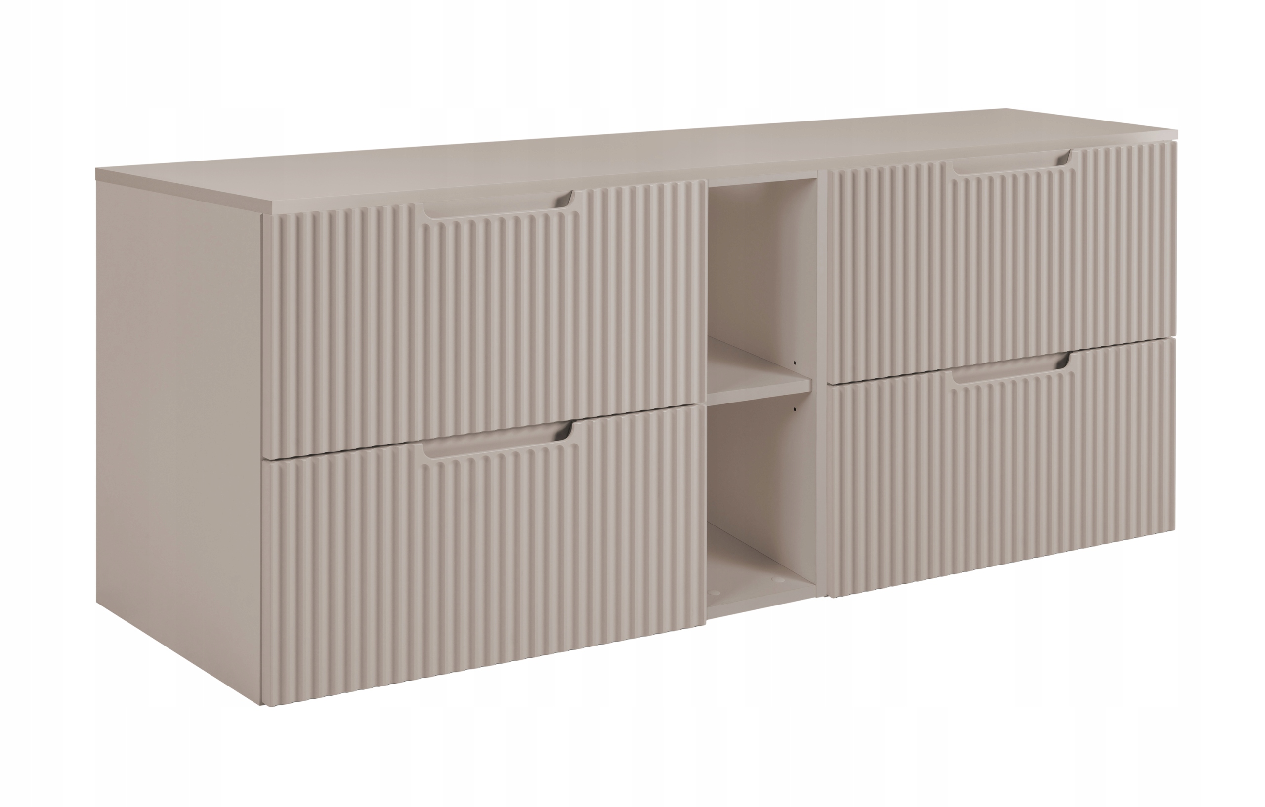 Koupelnová skříňka Pod Umyvadlo 140 kašmír módní Rýhované Přední Mdf