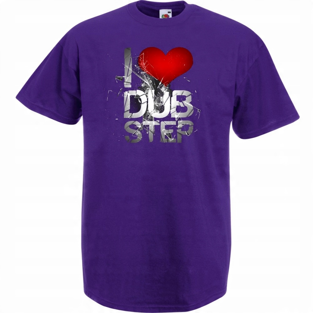 

Koszulka z nadrukiem i love dubstep M fioletowa