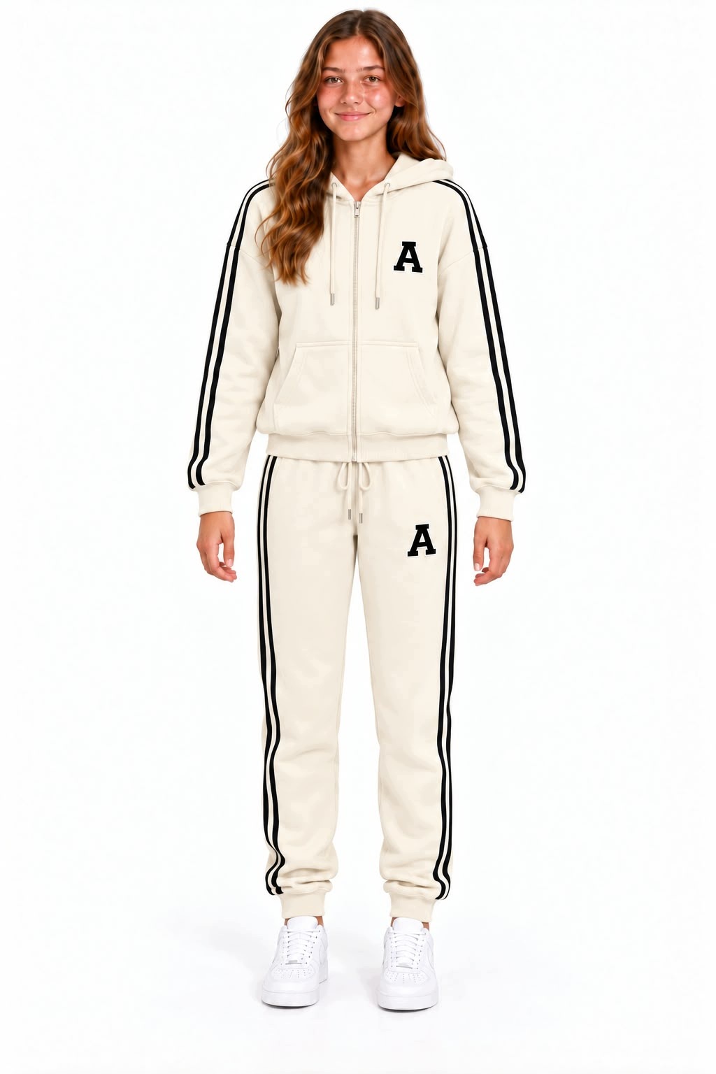 Dres młodzieżowy dziewczęcy ecru ocieplany 164 L/Xl