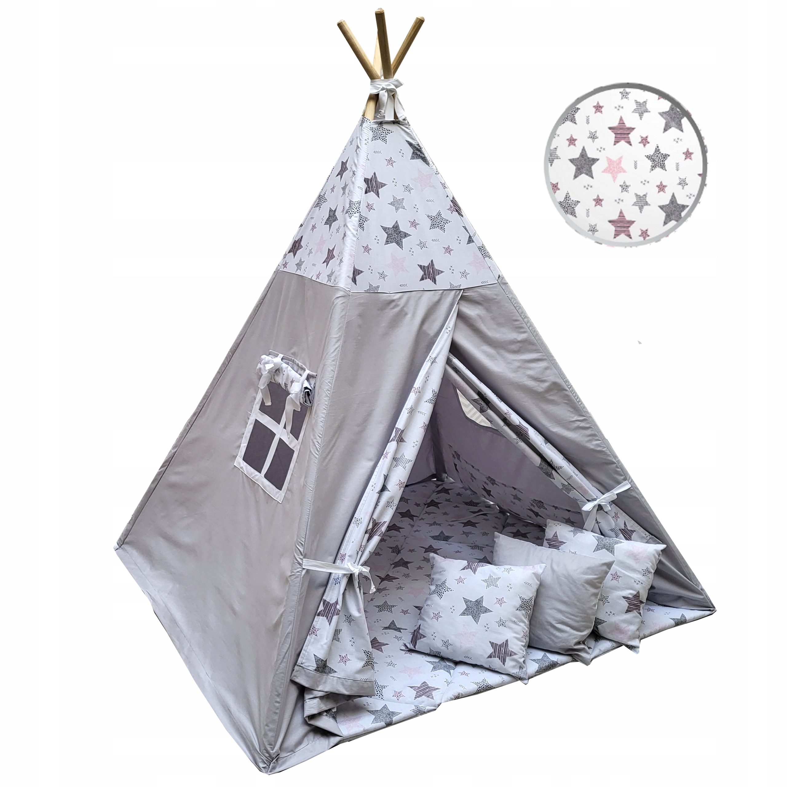 Namiot TIPI dla dzieci z matą i poduszkami TEEPEE wigwam prezent CE