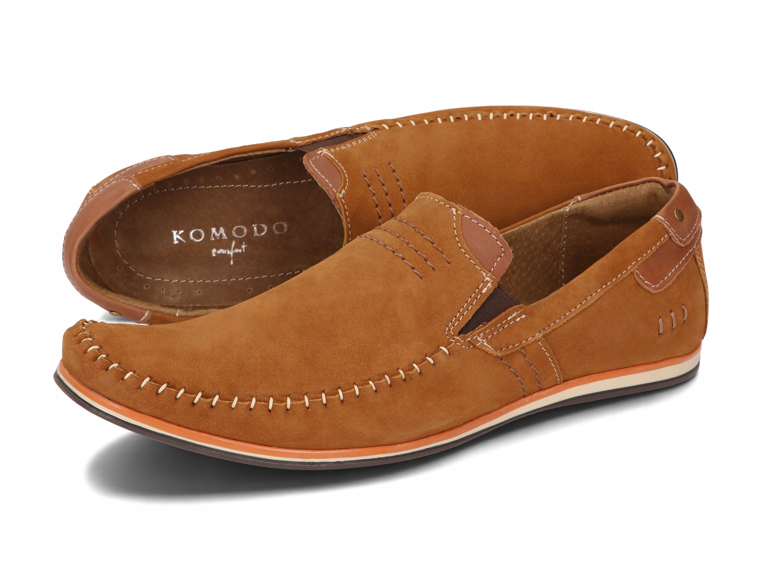 MOKASYNY BUTY MĘSKIE CASUAL SKÓRA 876R CAMEL 49 Rozmiar 49