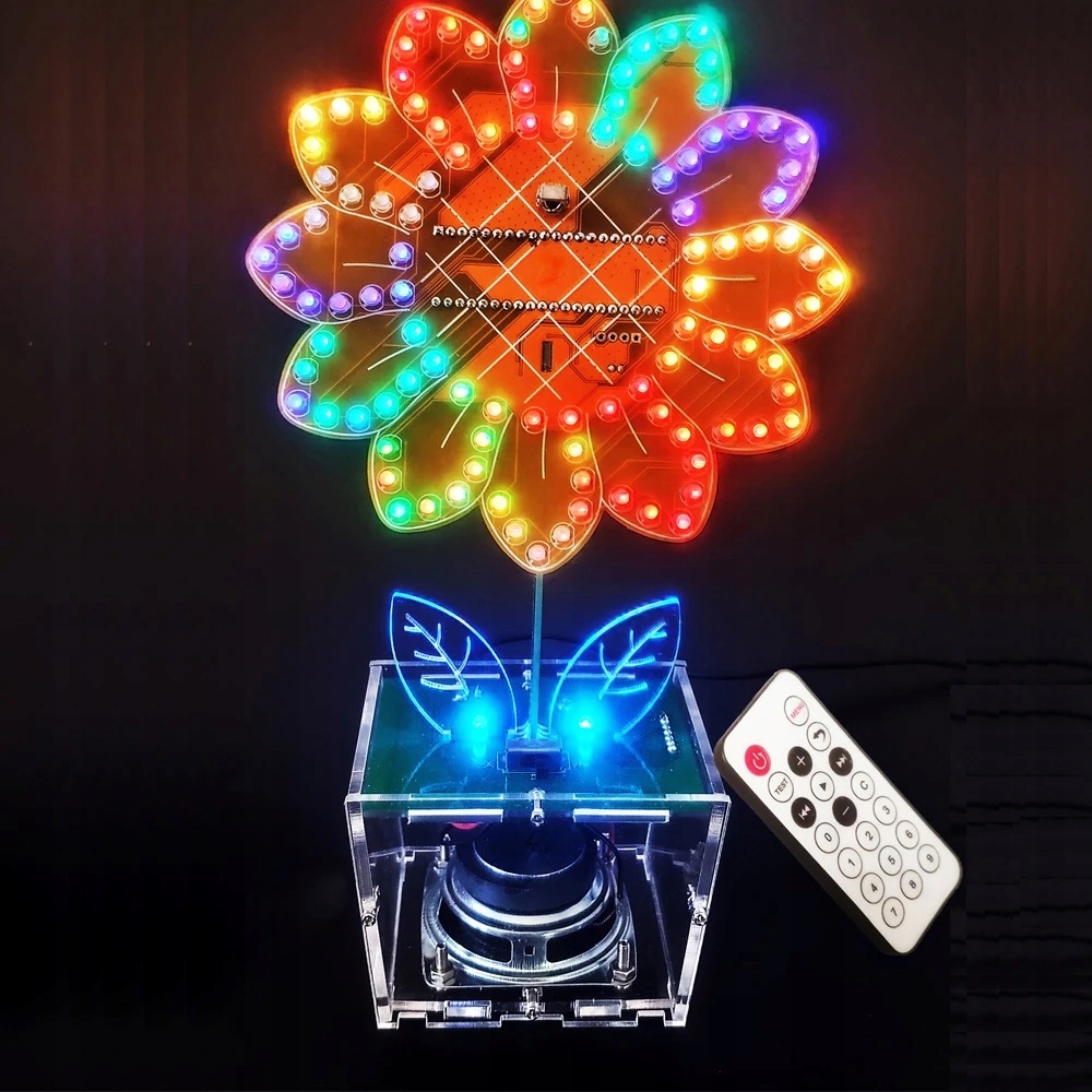 Reproduktor s Bluetooth a Led světelnými efekty slunečnice diy kit