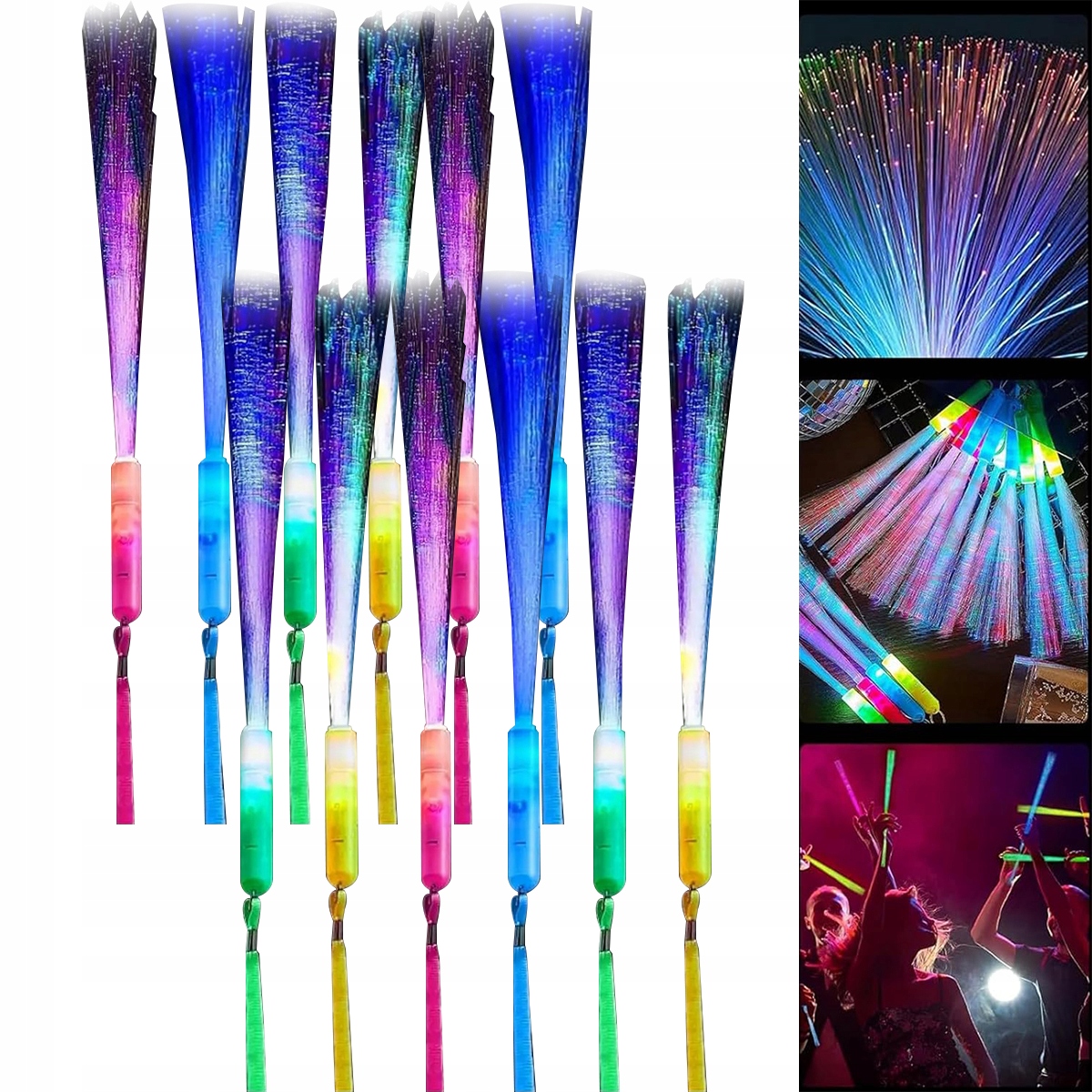 12xŚwiecące pałeczki LED PAŁKI ŚWIECĄCE MIGAJĄCE WESELNE NA IMPREZĘ WESELE