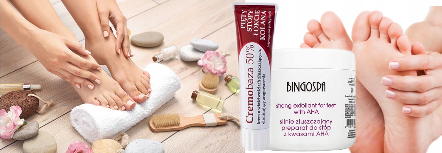 Maść NA PĘKAJĄCE PIĘTY Z MOCZNIKIEM + sól z KWASEM DO USUWANIA ZROGOWACEŃ Marka Farmapol