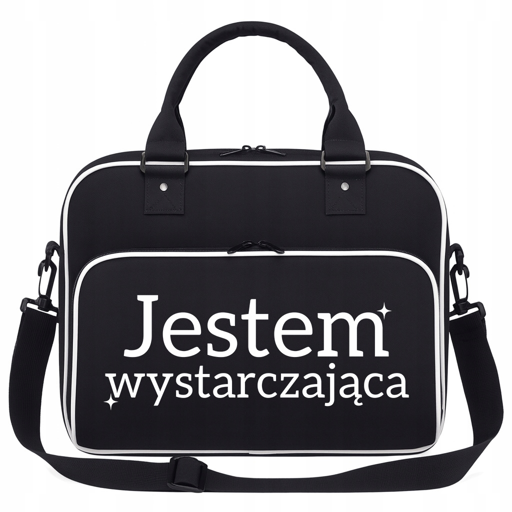 Torba Czarna Jestem Wystarczająca Pojemna Siłownię Trening Pilates Fitness