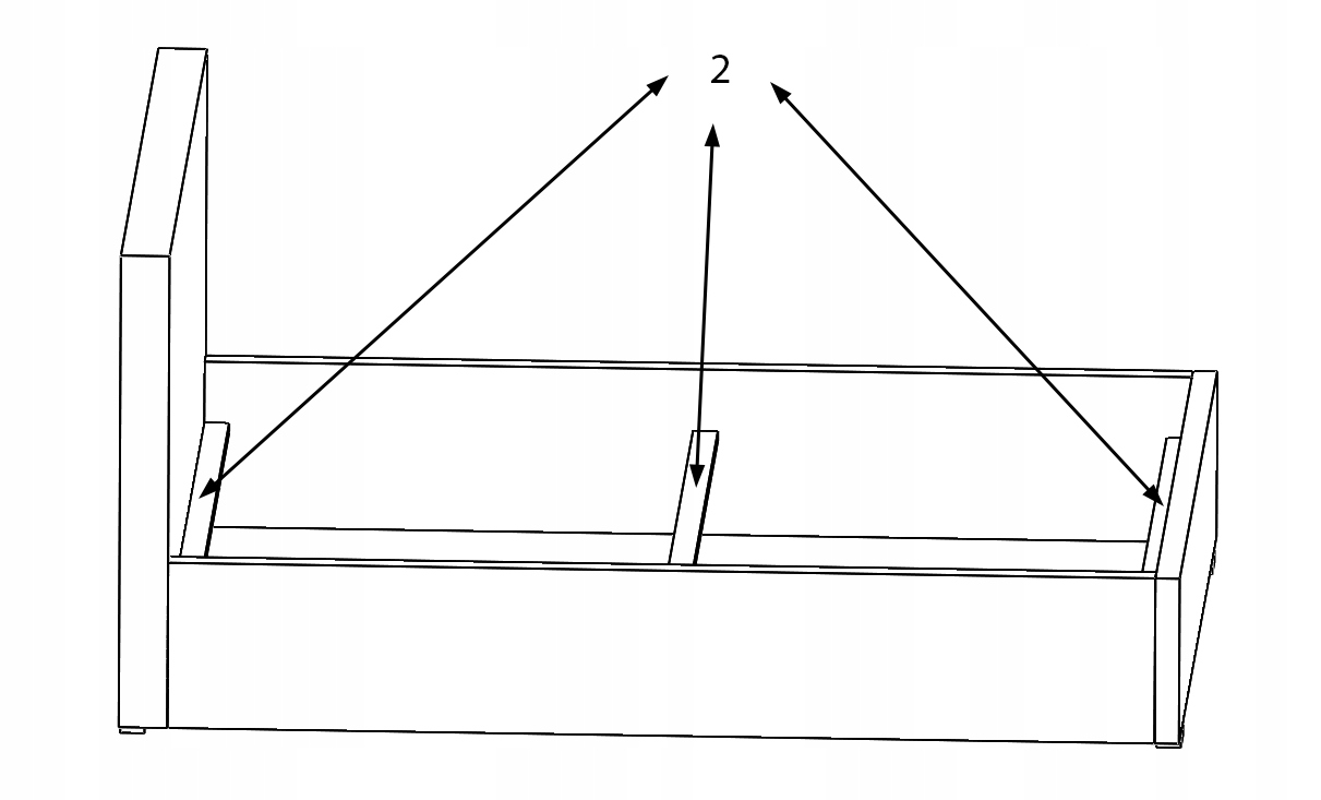 Podnoszony od boku stelaż metalowy 110x200 Wysokość produktu 6 cm