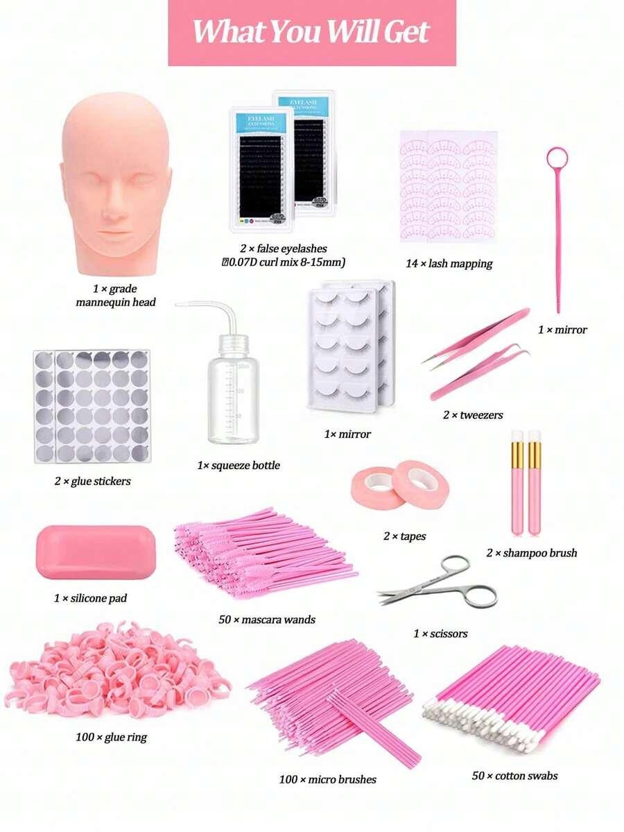 Shein ZESTAW PRZEDŁUŻANIE RZĘS TRENINGOWY S07 shg