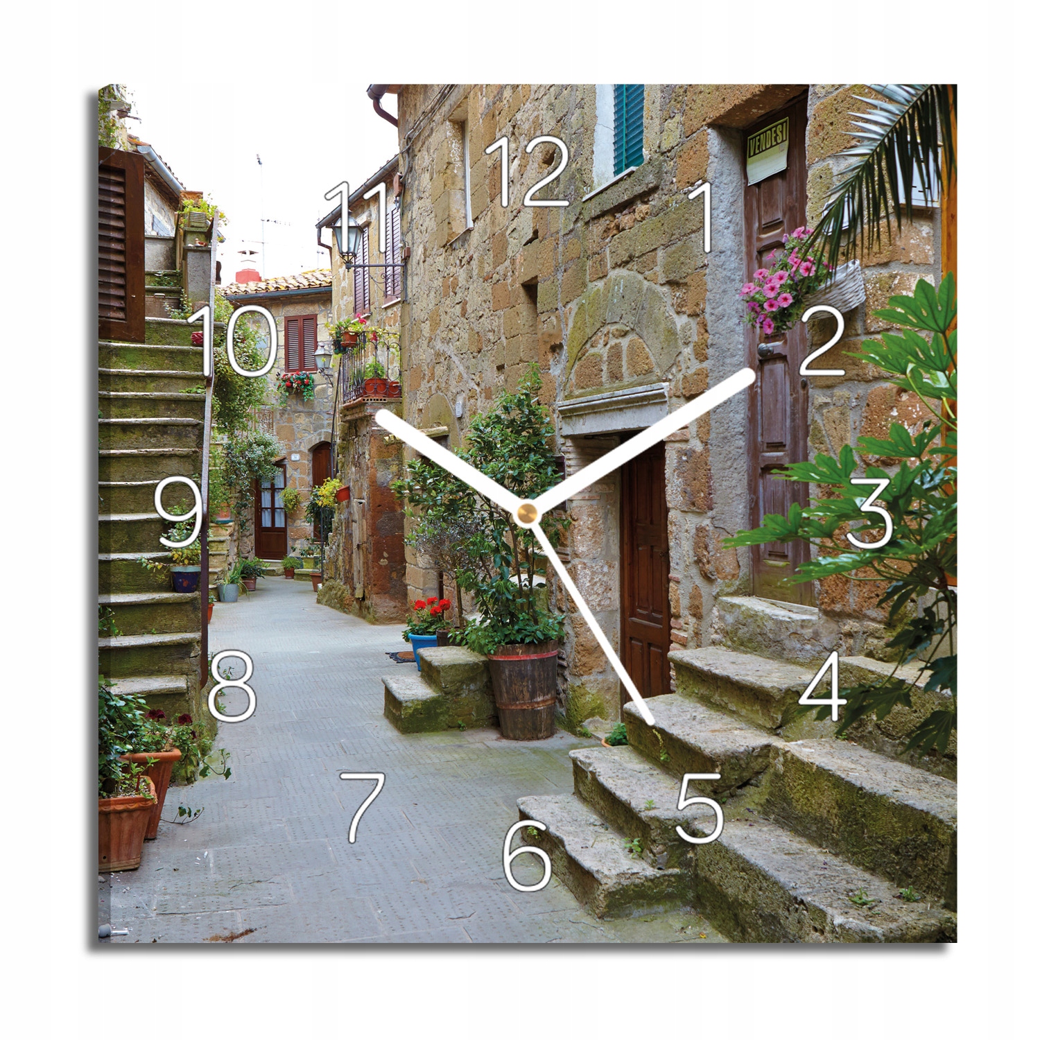 Nástěnné hodiny canvas Kamenné schody s fotografií 30x30