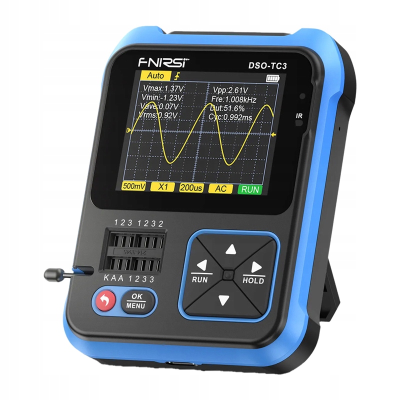Ruční digitální osciloskop Tester tranzistorů SigGen 3v1 Fnirsi DSO-TC3