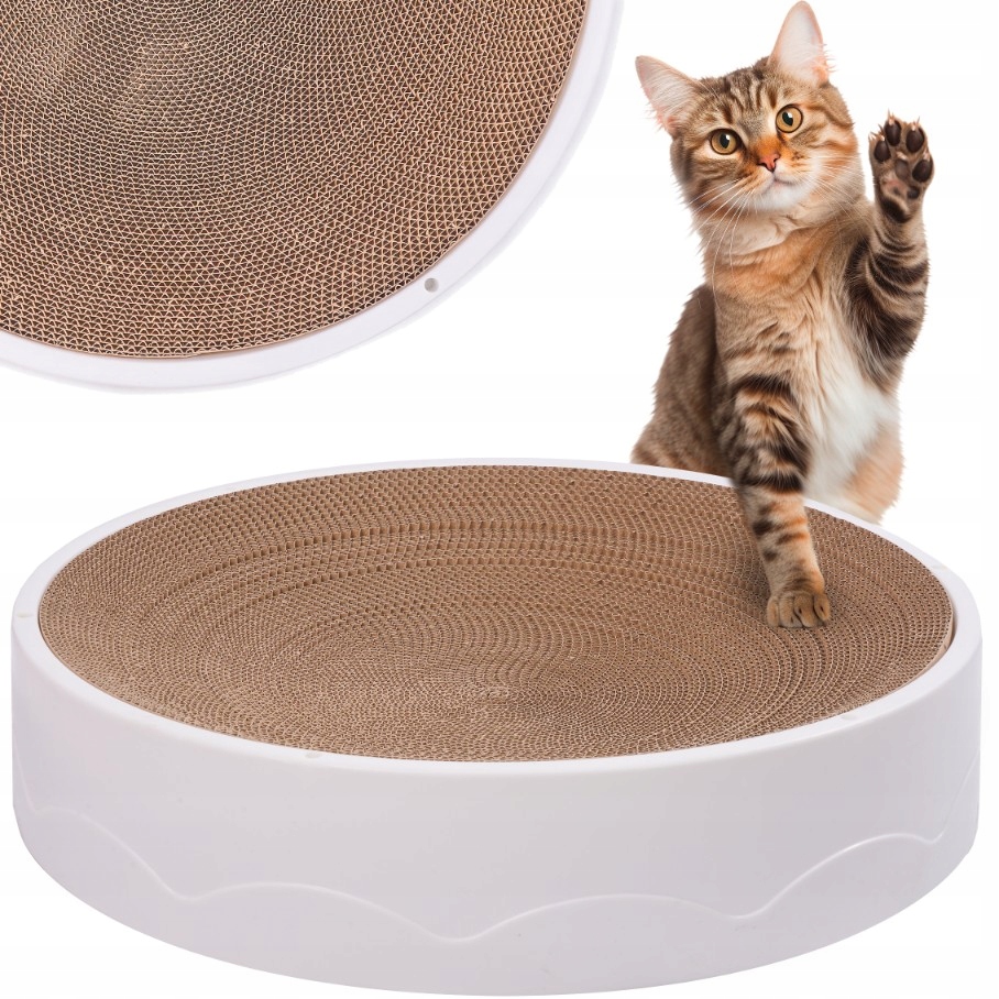 Levně Škrabadlo pro kočky z lepenky velké Na Škrábání hračka Ležící Kočka kulatý