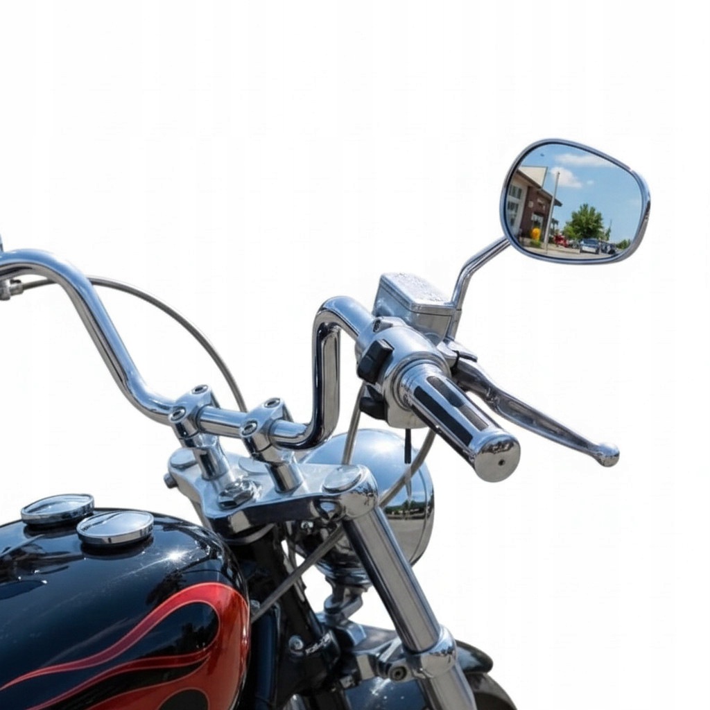 Lusterko do motocykla motocyklowe M10 duże chromowane chopper bobber skuter