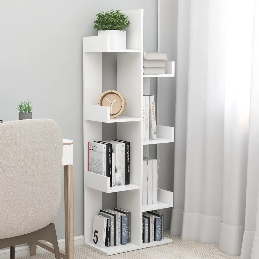 vidaXL Knihovna bílá 48 x 25,5 x 140 cm kompozitní dřevo
