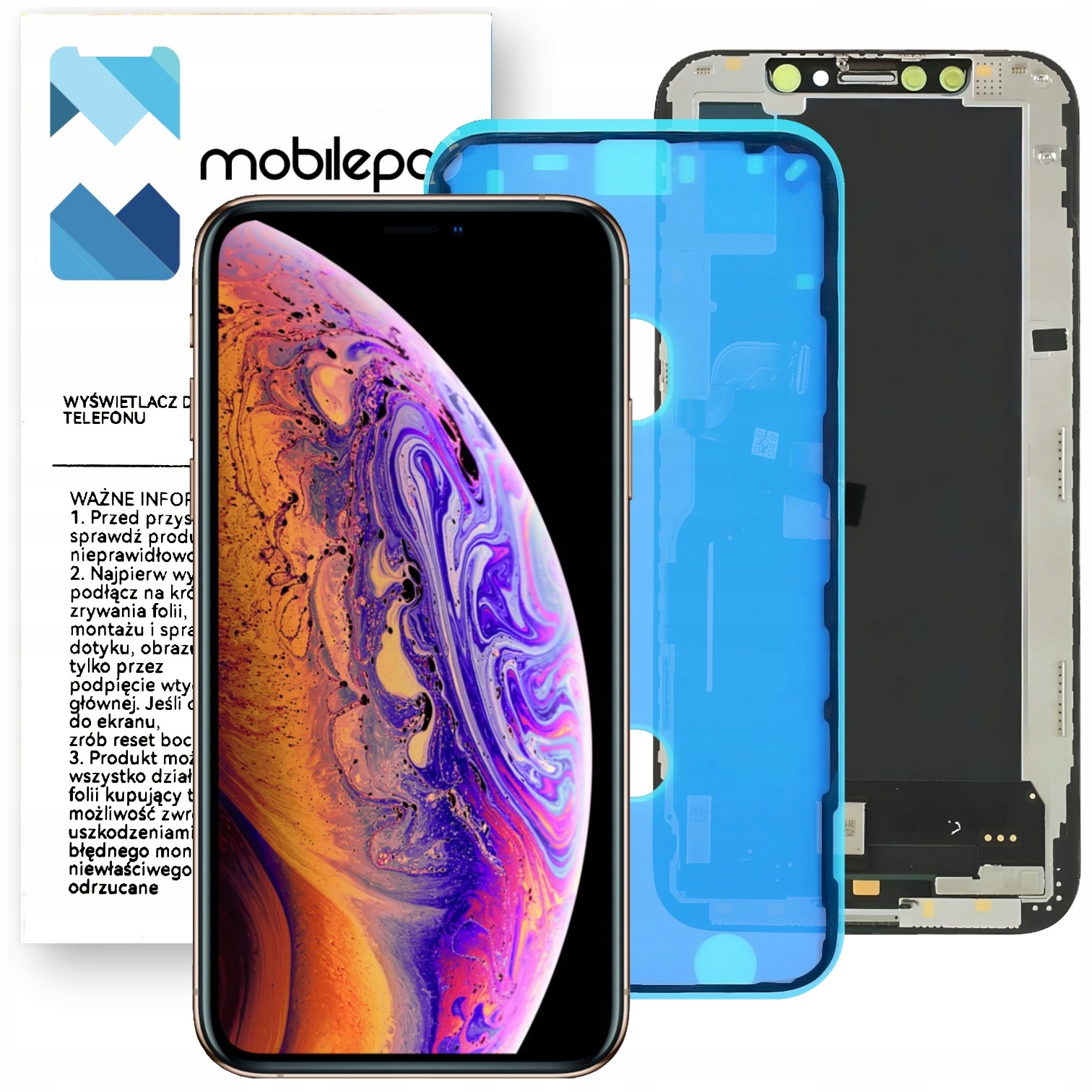Matryca do iPhone Xs LCD Ekran Ramka Uszczelka Incell