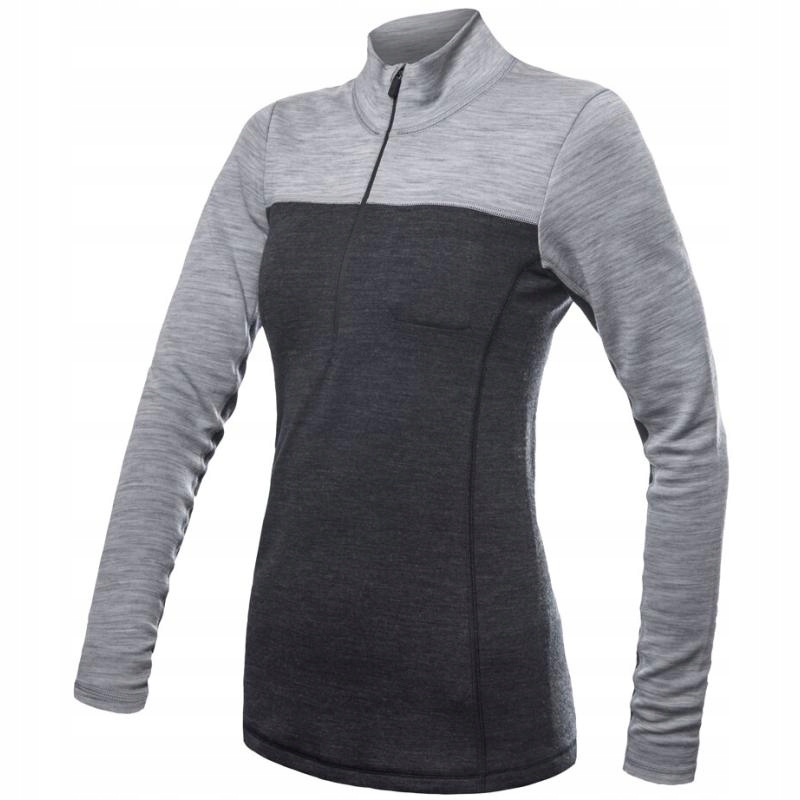 Sensor Triko Merino Bold Zip dámské dlouhý chladně šedá L