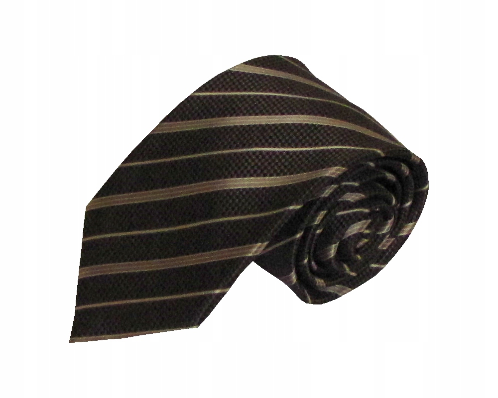 KRAWAT MĘSKI KLASYCZNY ELEGANCKI BRĄZOWY K38