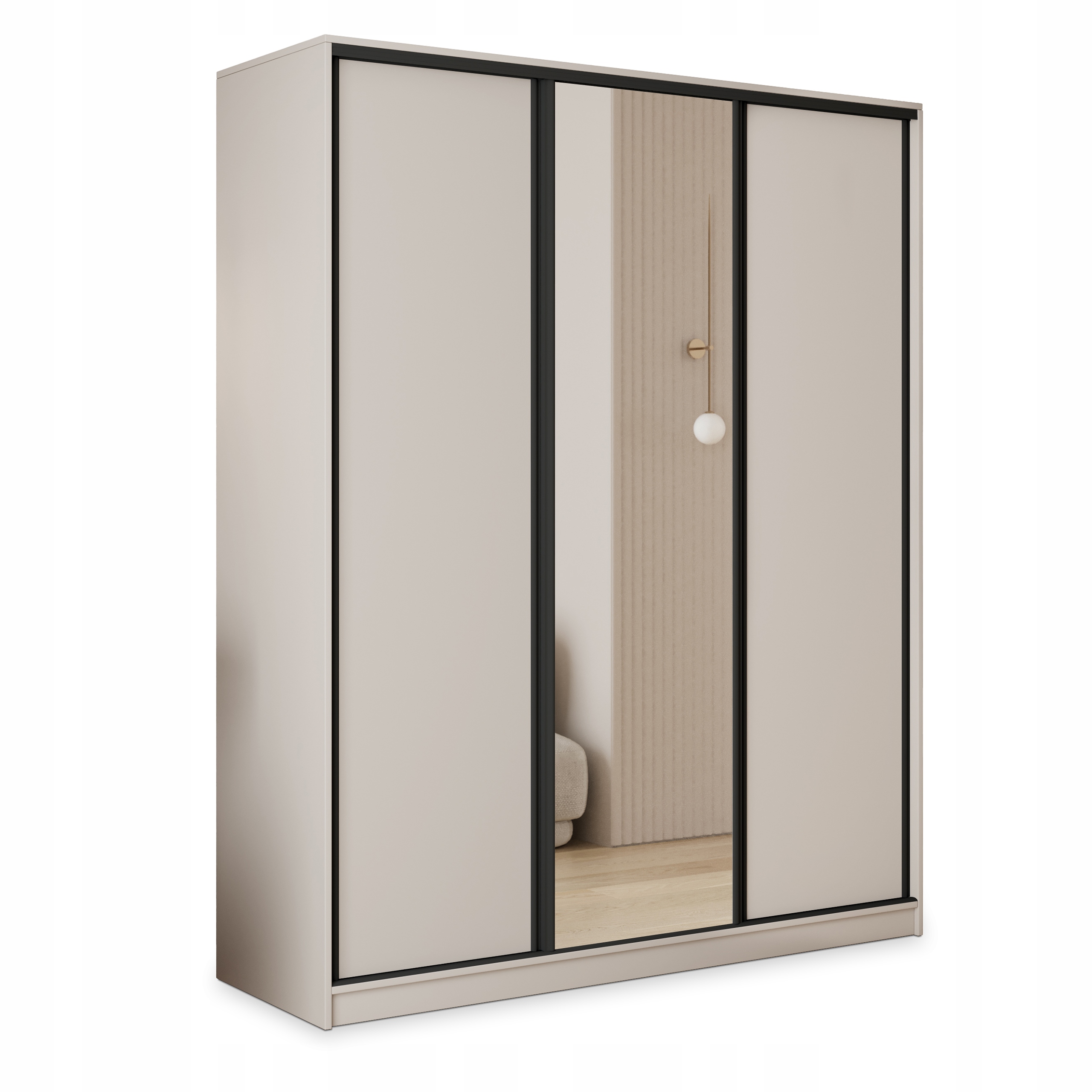 Skříň 150 cm se zrcadlem Zásuvky Třídveřová Kašmír