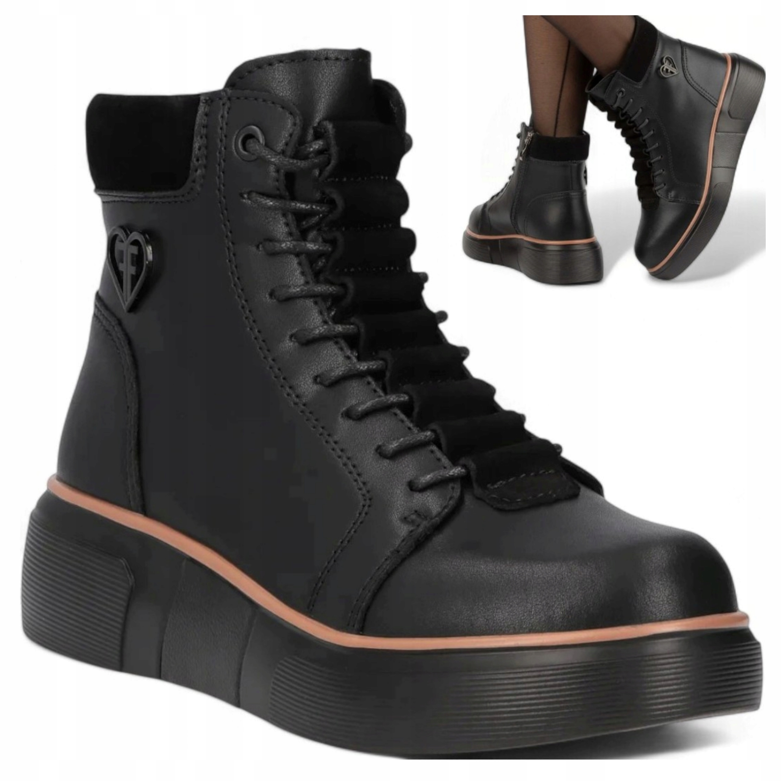 Filippo Dámské Kotníkové Boty 37 Kůže Pohodlné boty na platformě Šněrovací podzim