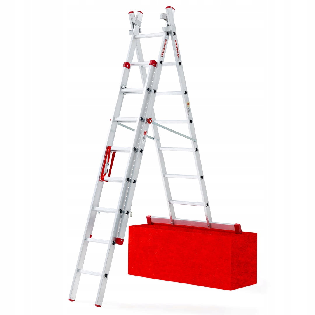Drabina aluminiowa na schody profesjonalna FARAONE 3x9 AK280.3SC- 6,75 m — 22