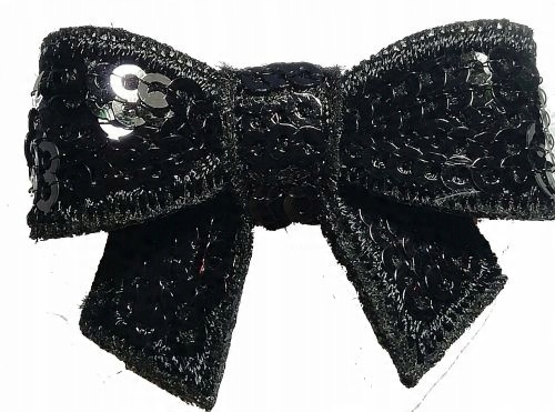 

Czarne Cekinowe Kokardki 4 CM X 3CM Gumki