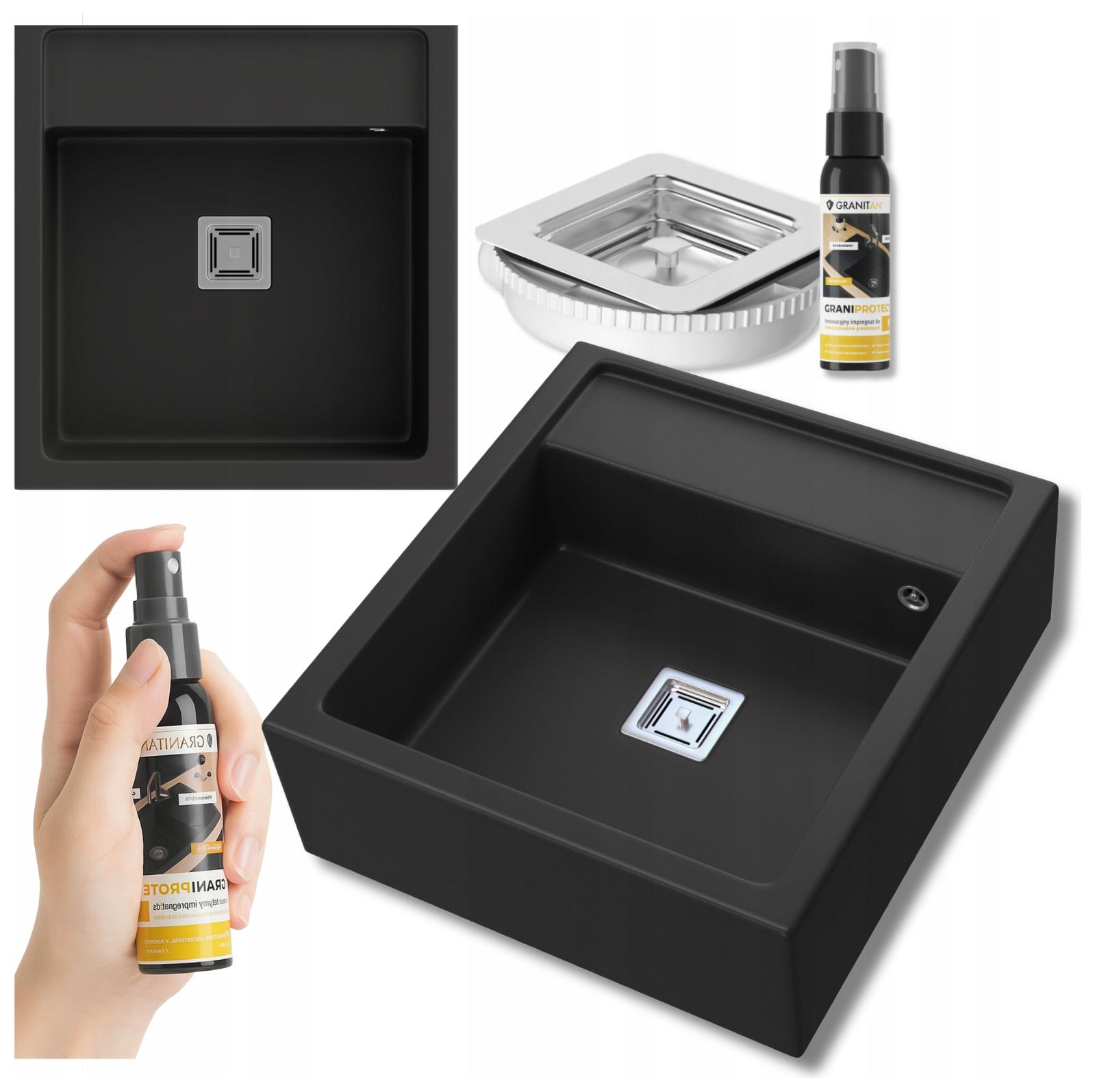 Granitový drez Jednokomorový Škandinávsky drez Farmársky sifón