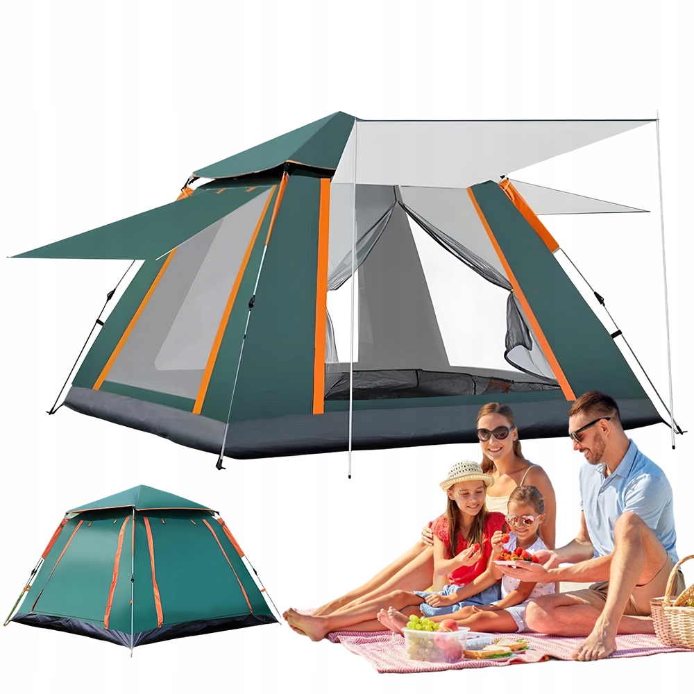 Stan turistický stan 3-4 osob voděodolný s okny, skládací