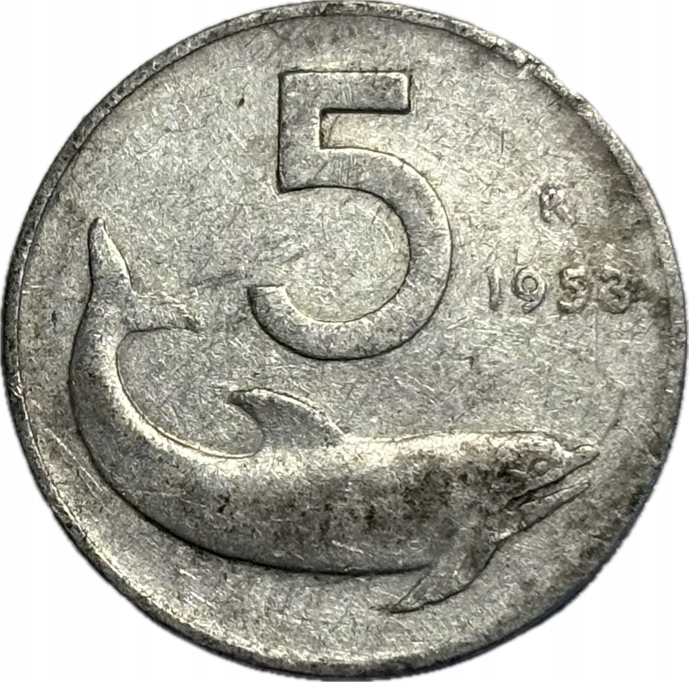 WŁOCHY - 5 LIRE - 1953
