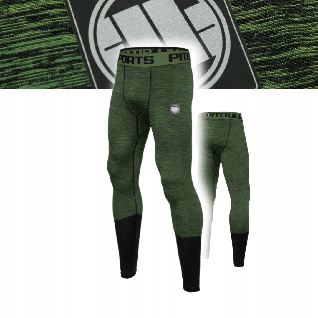Pitbull West Coast Męskie Legginsy Treningowe Small Logo Oliwkowe S