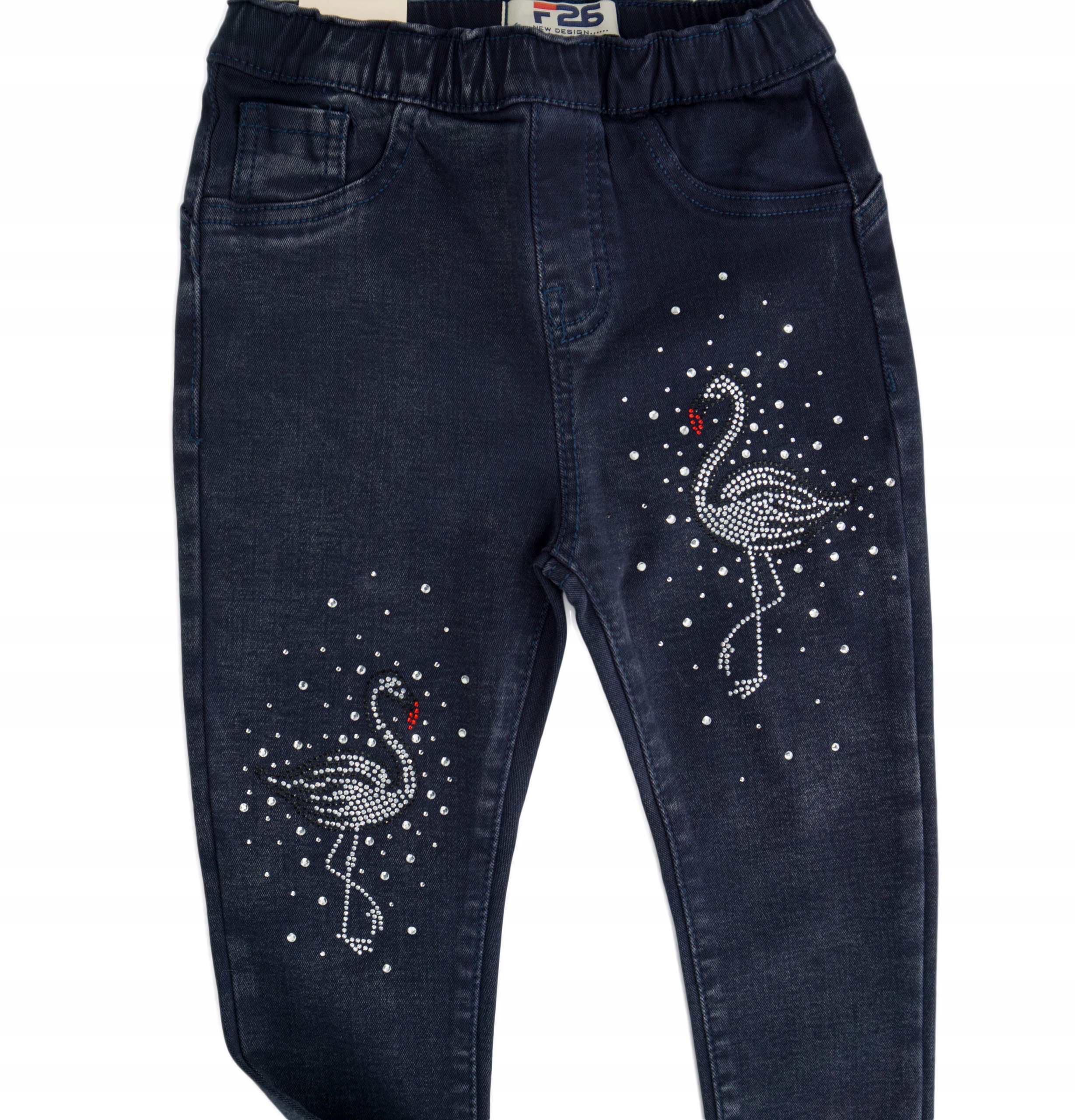 M166 Elastyczne spodnie ocieplane jeansy guma r. 158 Marka Inna marka