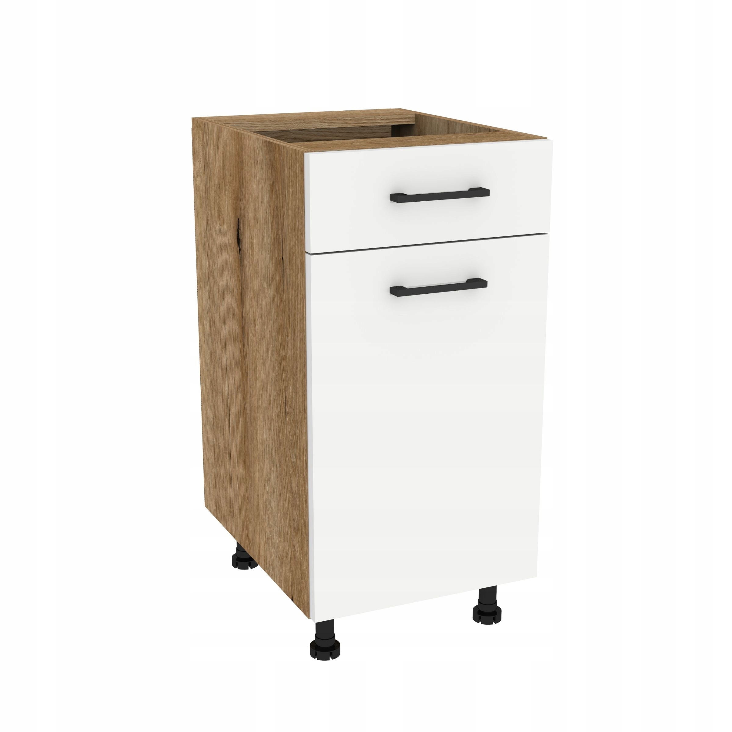 Kuchynská skrinka s zásuvkou Slim 40 Capri Dub Evoke front Biely Mat