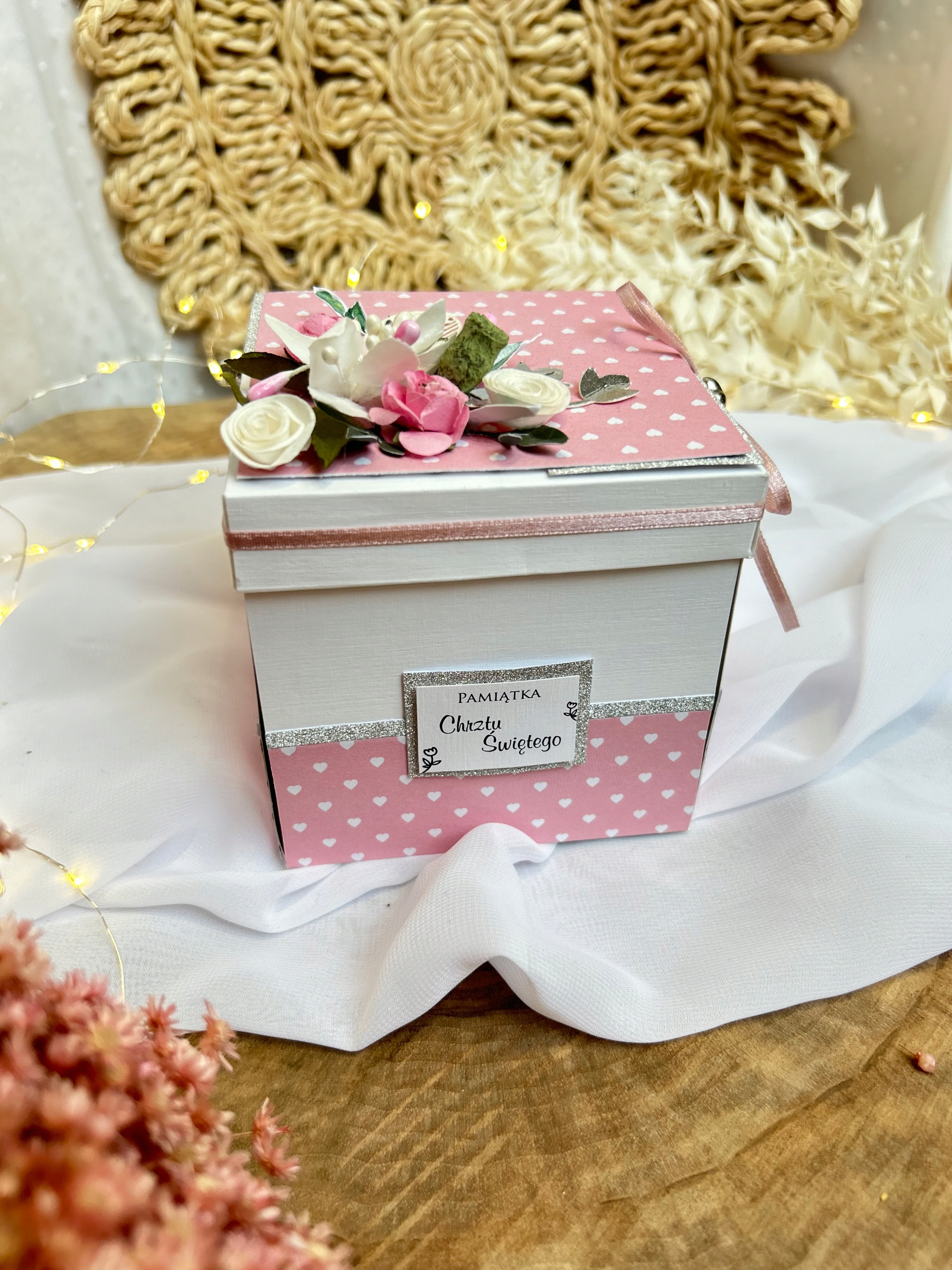 Suvenýr Svatého Křtu exploding box přání dárek