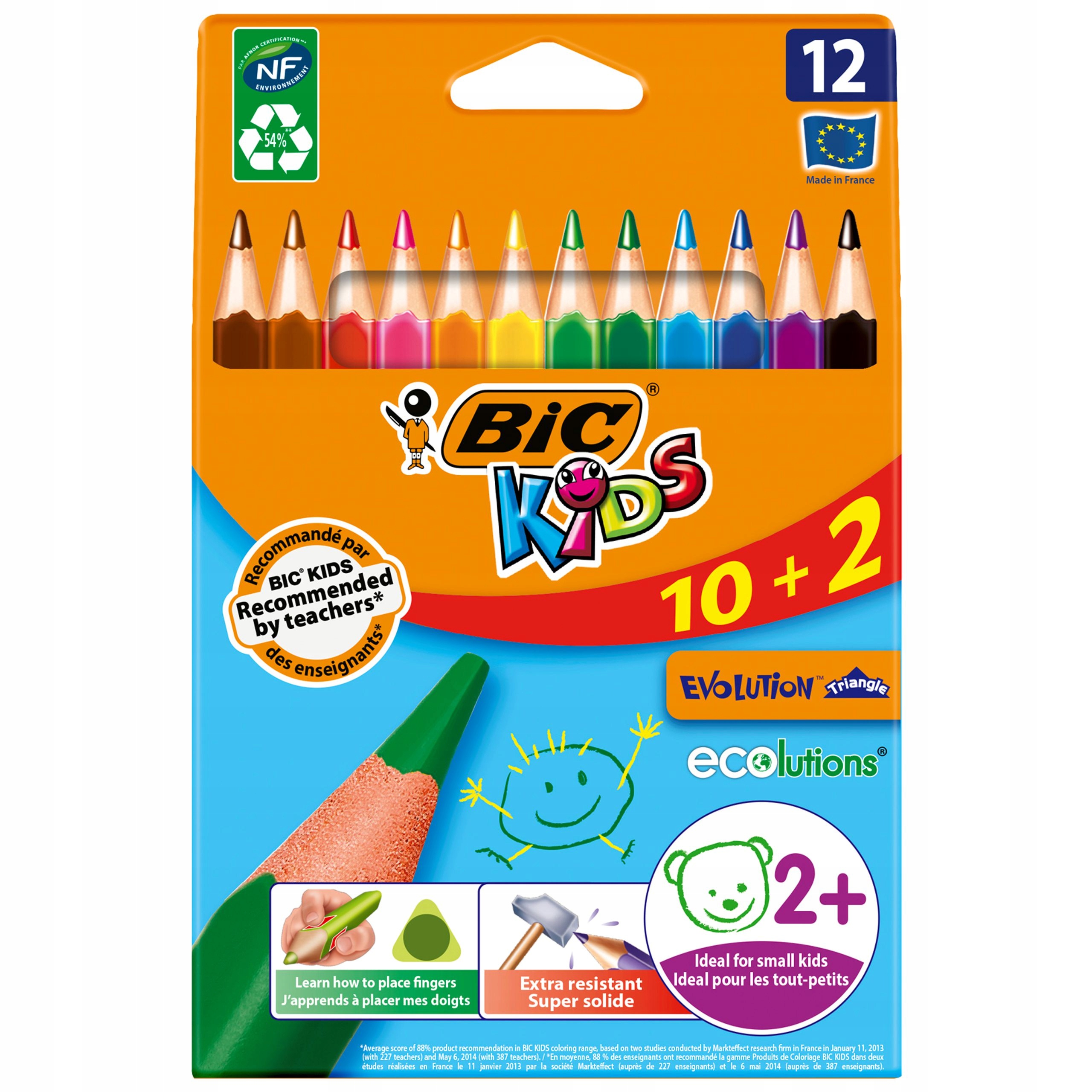 

Kredki Szkolne Trójkątne Bezdrzewne Bic
