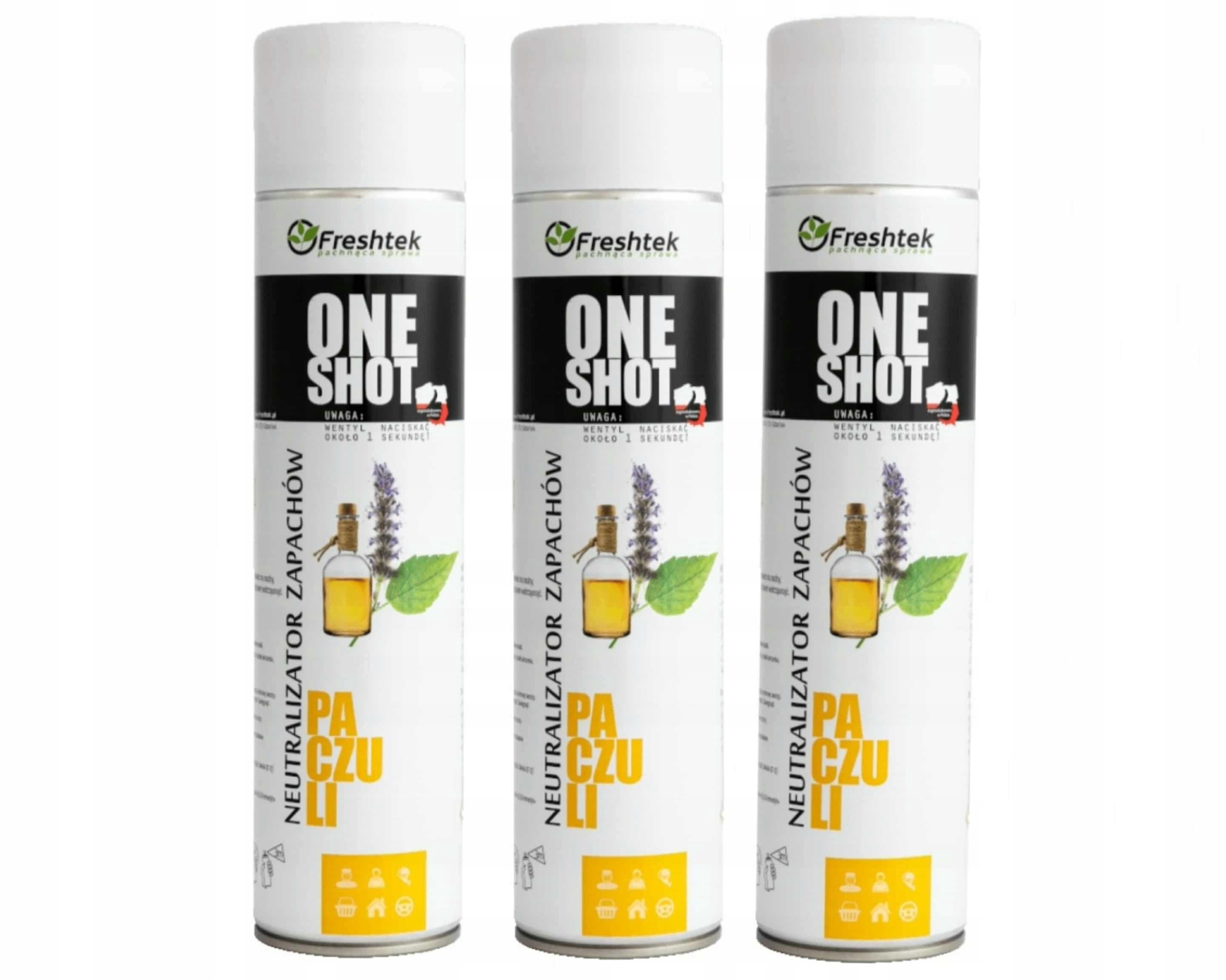 Set 3 ks Freshtek Pačuli 600 ml Neutralizátor Osvěžovač