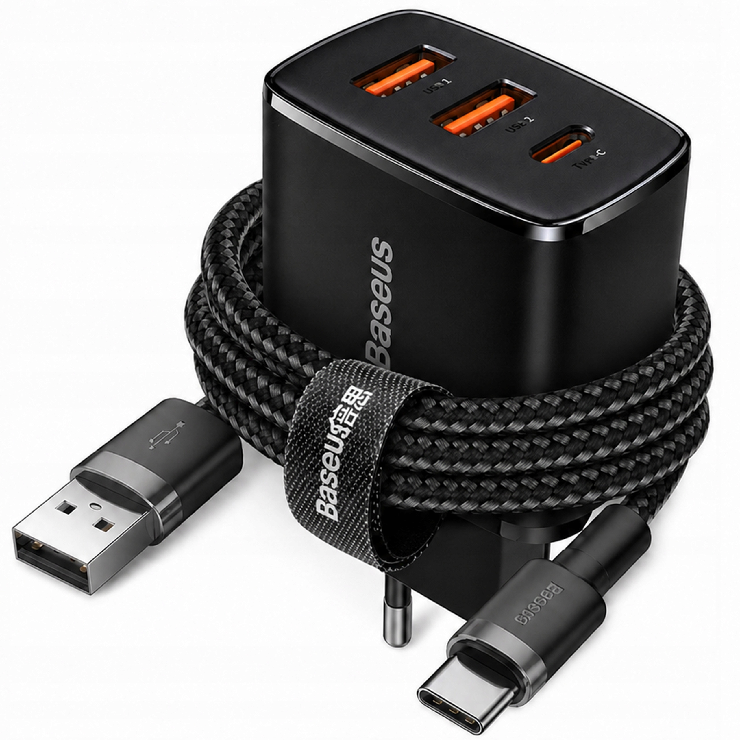 Nabíječka Baseus Pro Telefon 2x Usb Usb-c 30W 3A Pd Qc Kabel Usb-usb-c 2M
