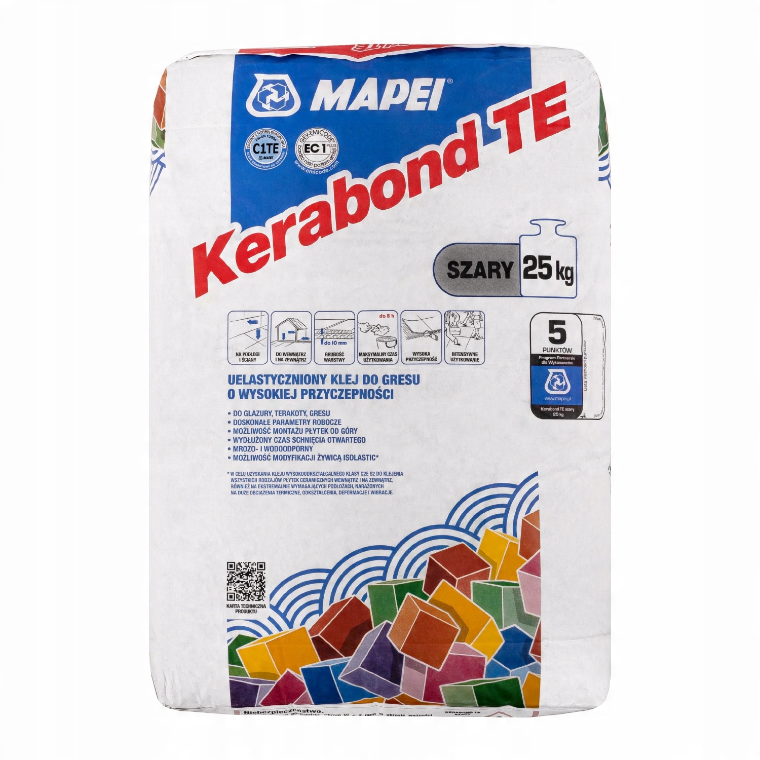 

Klej do gresu Mapei Kerabond Te szary 25kg