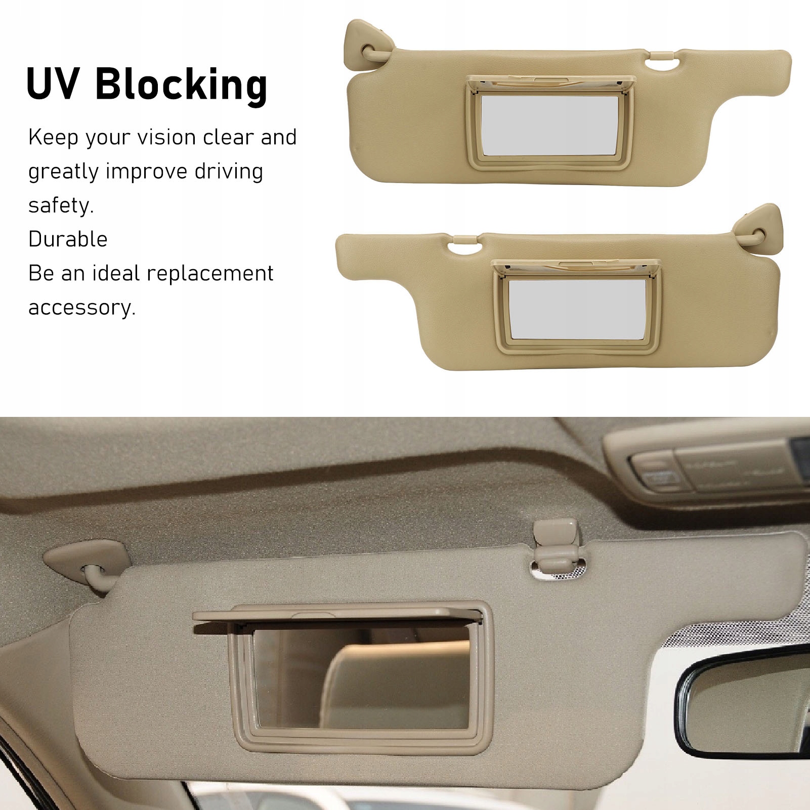 2*LUSTERKO DO MAKIJAŻU TABLICA OSŁONY PRZECIWSŁONECZNEJ DLA COROLLI Producent bez marki