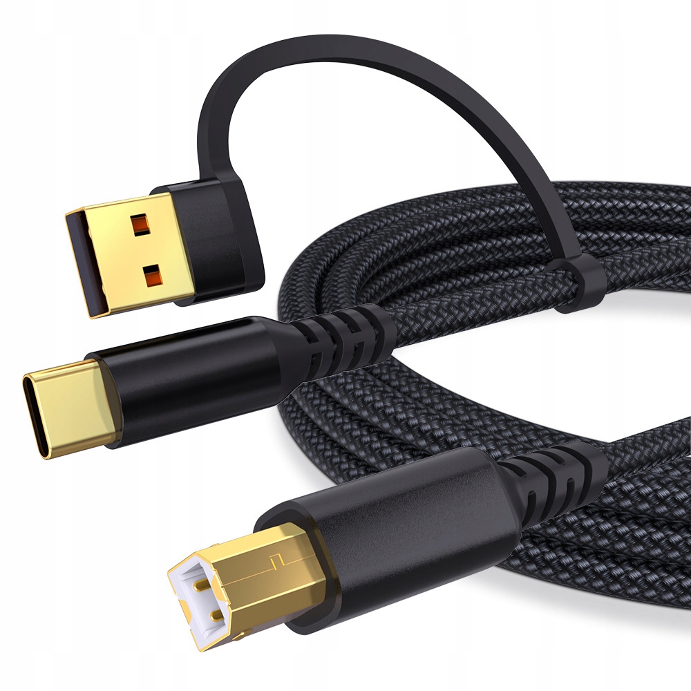 Kabel USB 2-w-1 A/USB C do USB B 3 m