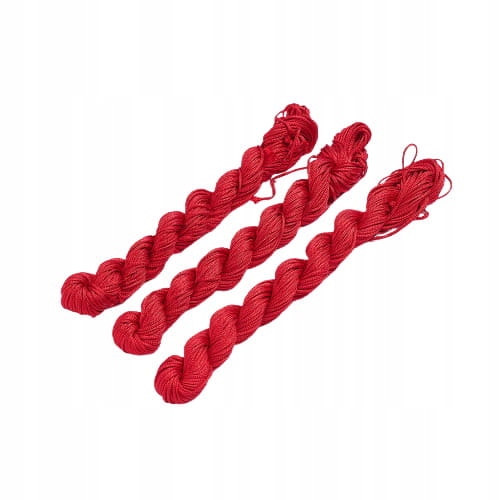 szn24 Sznurek pleciony nylonowy 1mm 26m czerwony