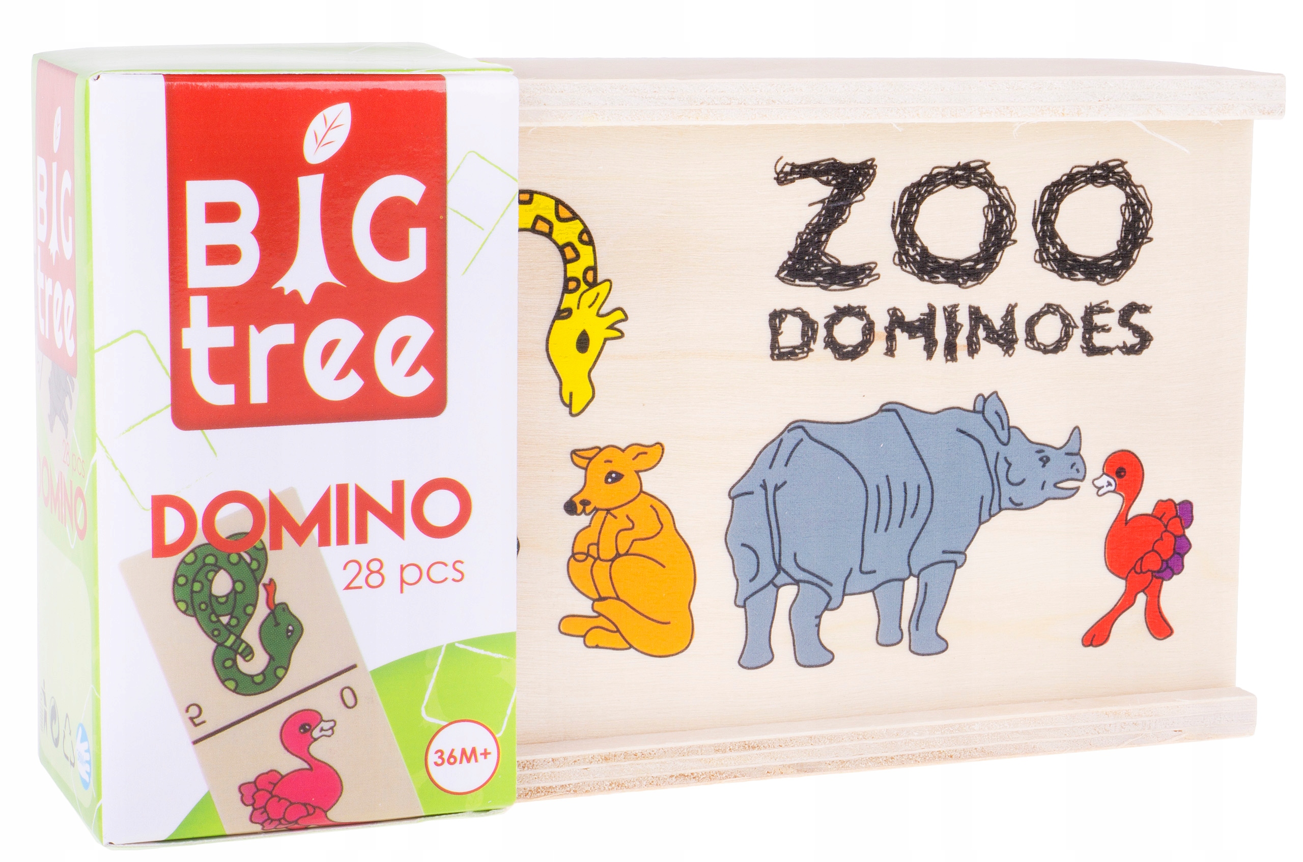 DOMINO DREWNIANE ZWIERZĄTKA OBRAZKOWE 28 EL.