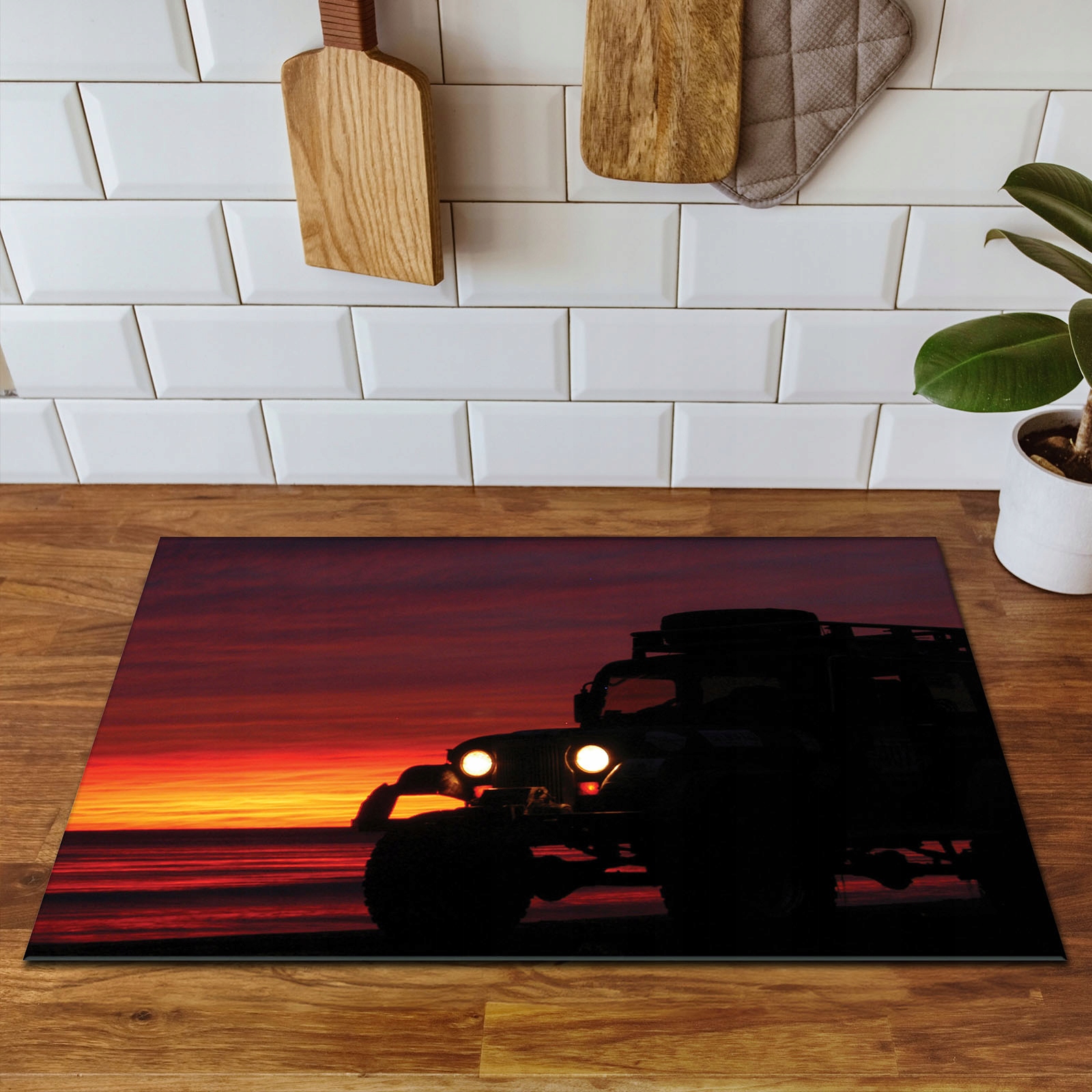 MATA WINYLOWA DO KUCHNI WIĘCEJ MIEJSCA 70x52 Jeep - krajobraz Marka inna