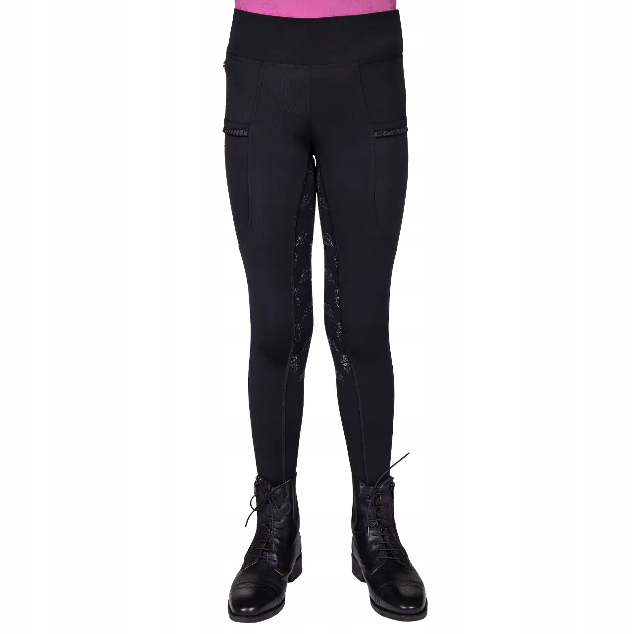 Jezdecké legíny Qhp Lissie Junior 24AW pro mládež černé 140