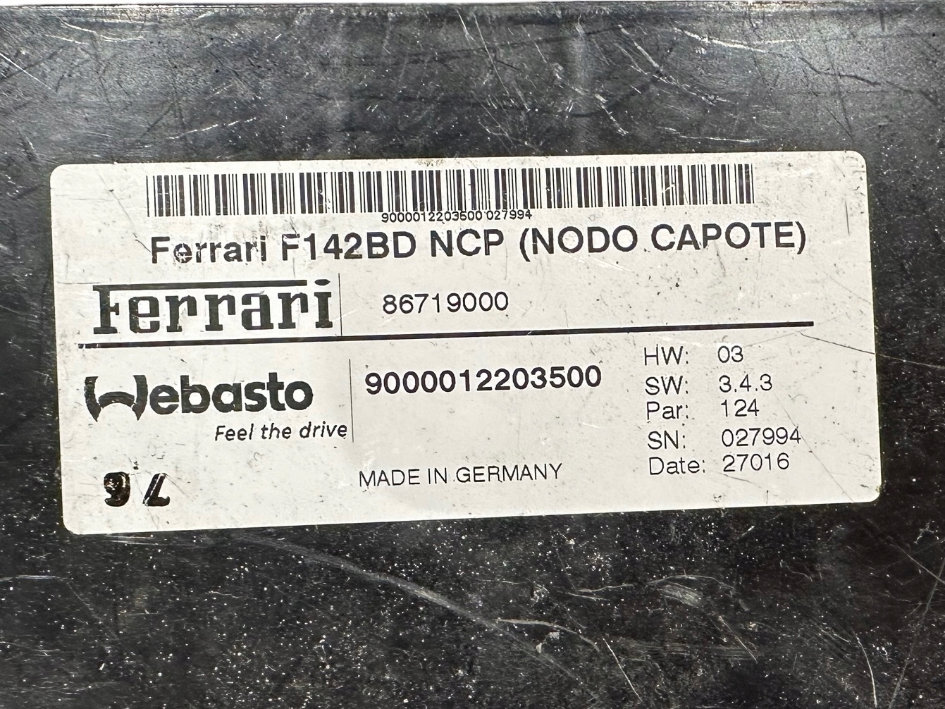 FERRARI 488 BEDIENTEIL MODUL DACH ECU 86719000