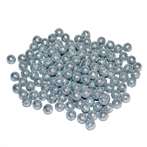 

Brokatowe kulki Srebrne małe 10-12mm/20g bombki