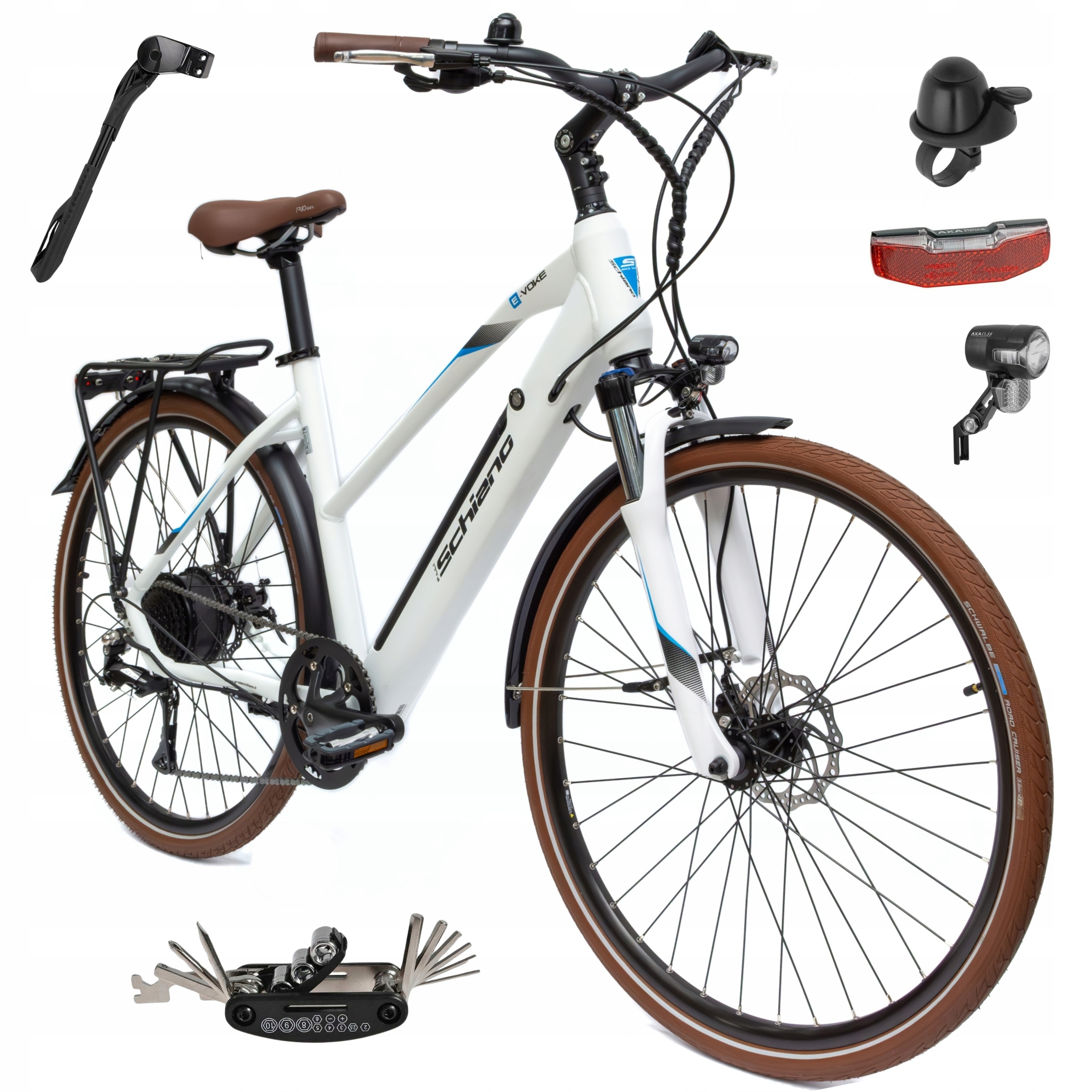 Rower Elektryczny Damski Miejski 28" 250W Acera Tarcze Amortyzacja Alu