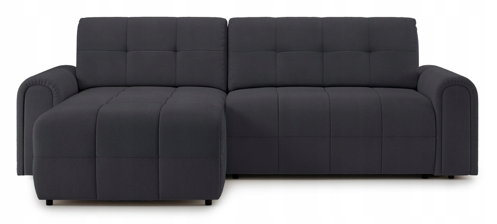 Rohová Sedací Souprava s funkcí spaní Simolla s úložným prostorem, tmavě šedá, šenilová levá barva