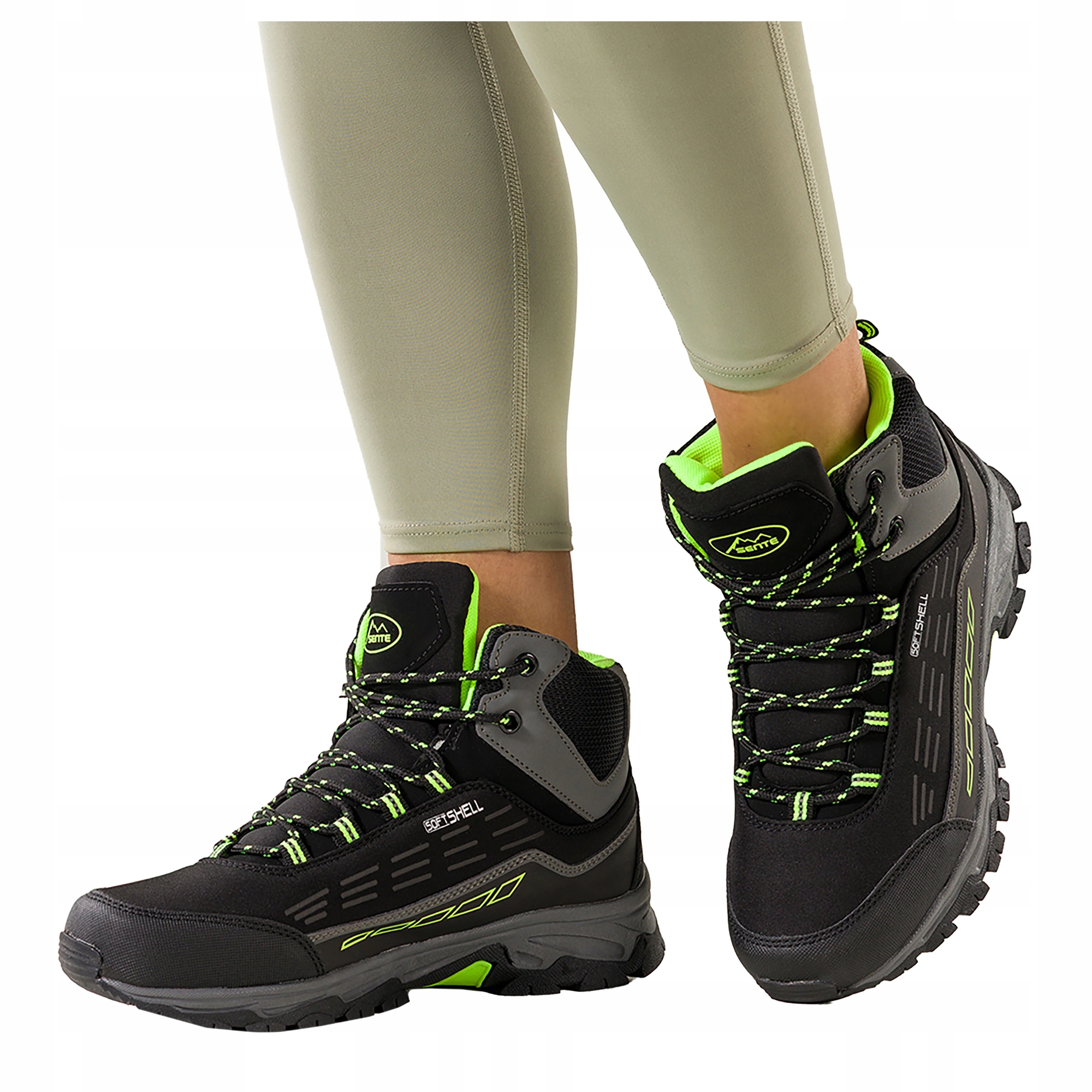 Černé Trekingové Boty Dámské Pohodlné Šněrovací Sportovní Softshell vel. 38